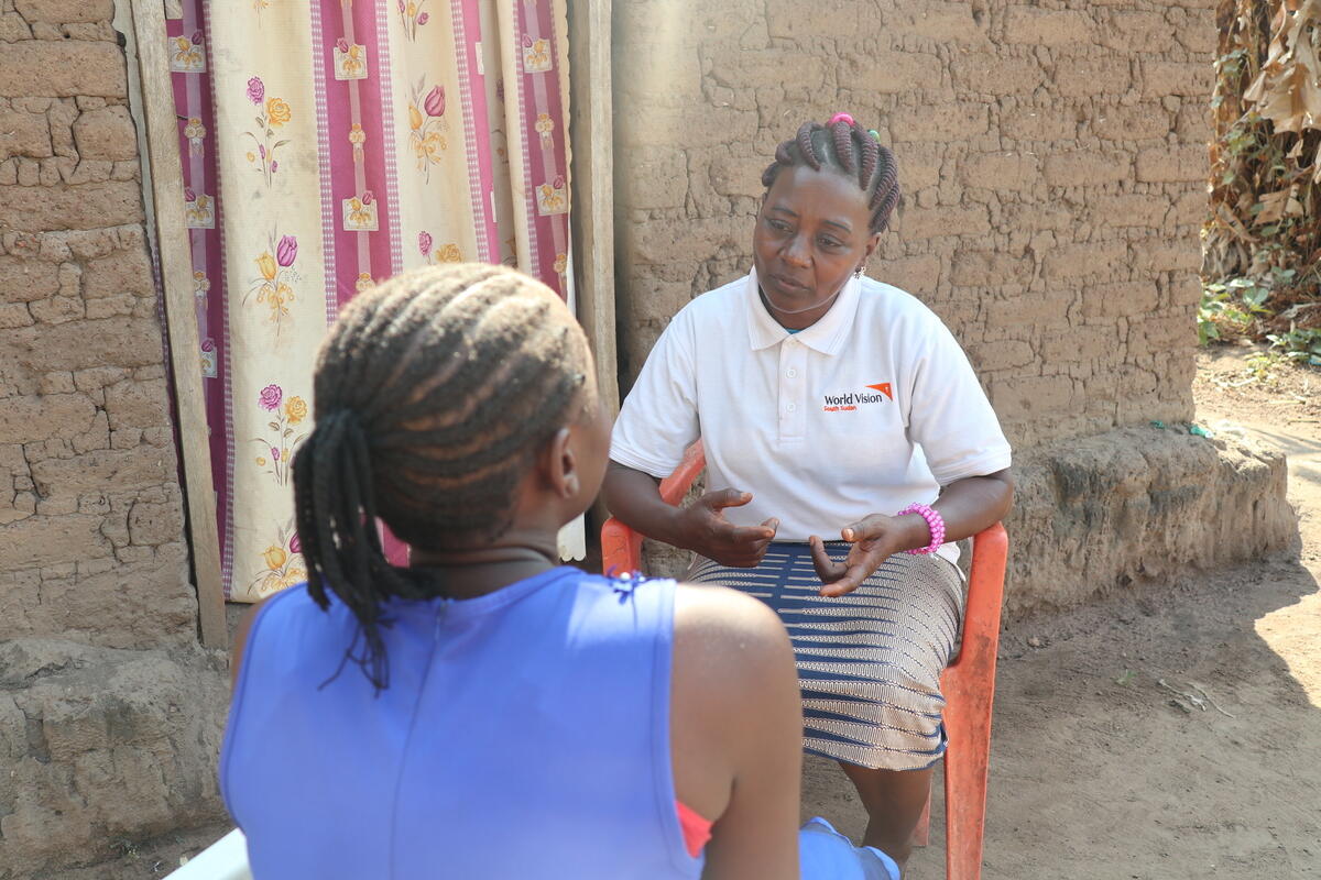 World Vision staff member offers psychosocial support to former child soldier
