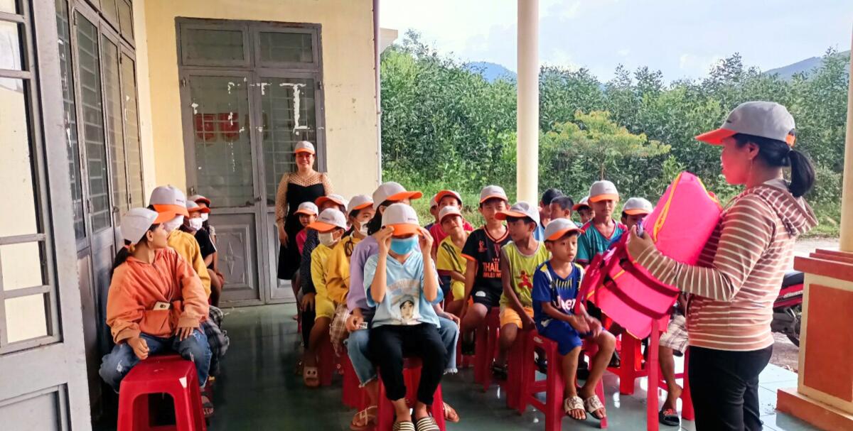 Photo 4: Participating children of World Vision Việt Nam’s programs received regular training on disaster risk reduction as part of their Children Club’s activities and school curriculum.