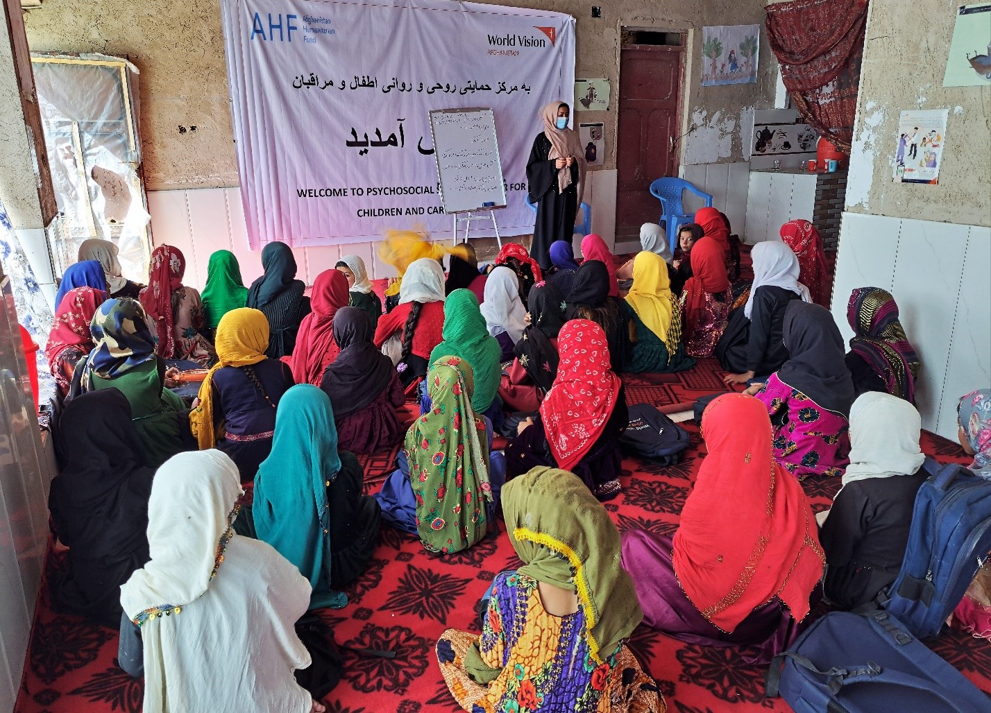 A counselling session for girls in Afghanistan