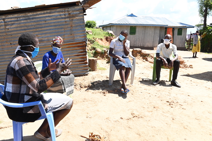 Stella (left) is a community health volunteers who has helped many families in her village to avert infectious diseases.©World Vision Photo/Dickson Kahindi.