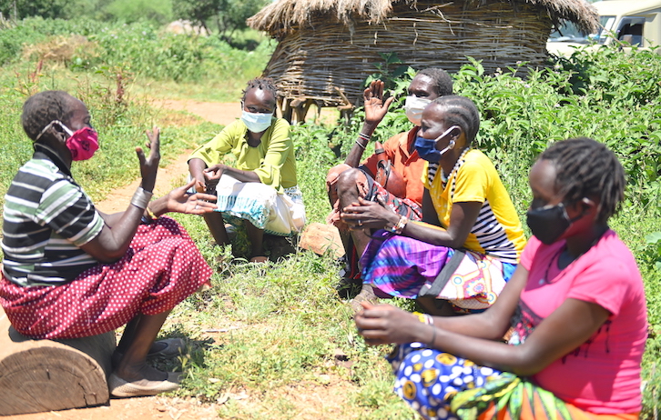 Paka sensitises four women in her community about the dangers of FGM in Mondi, Baringo County, Kenya. ©World Vision Photo/Dickson Kahindi.
