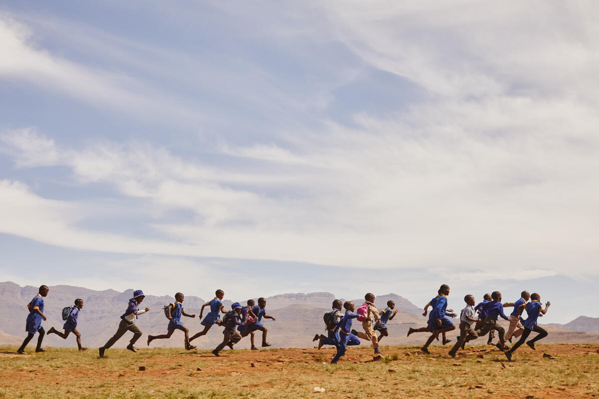 Children running