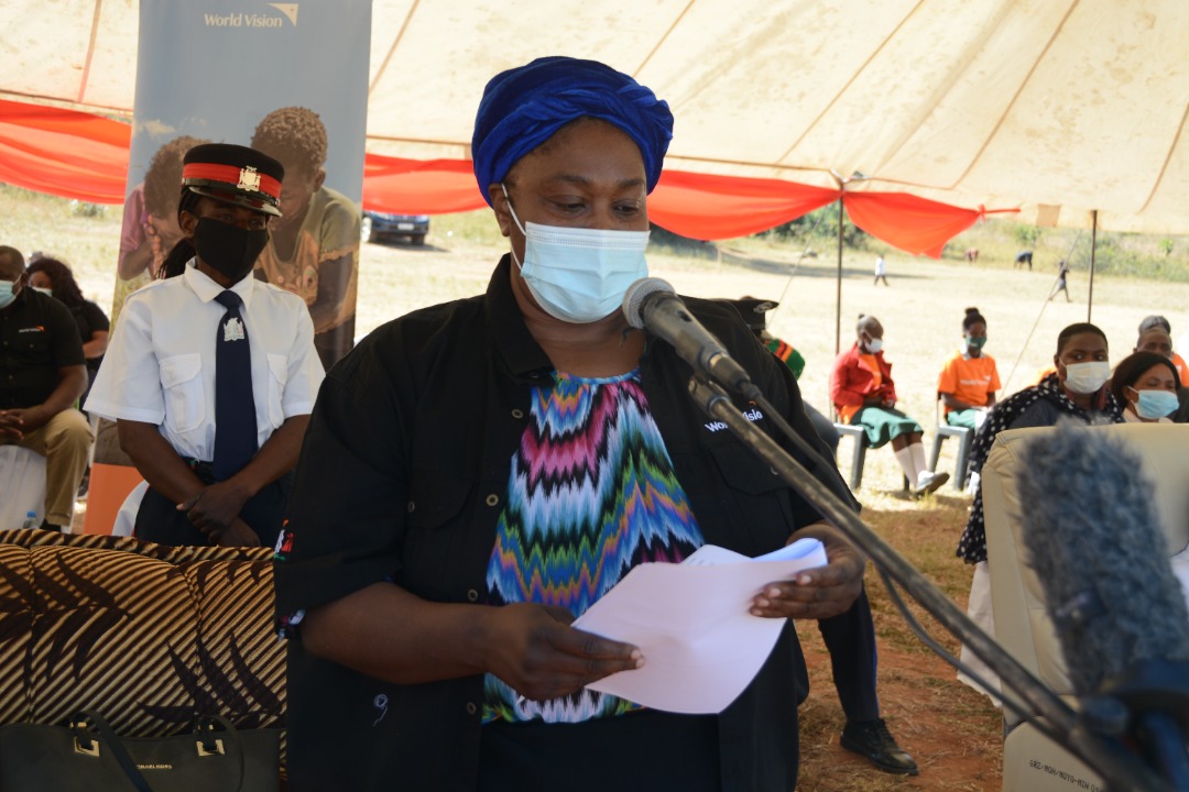 Ms. Joyce Nsamba, The Southern Province Permanent Secretary, speaking during the DAC commemorations. 