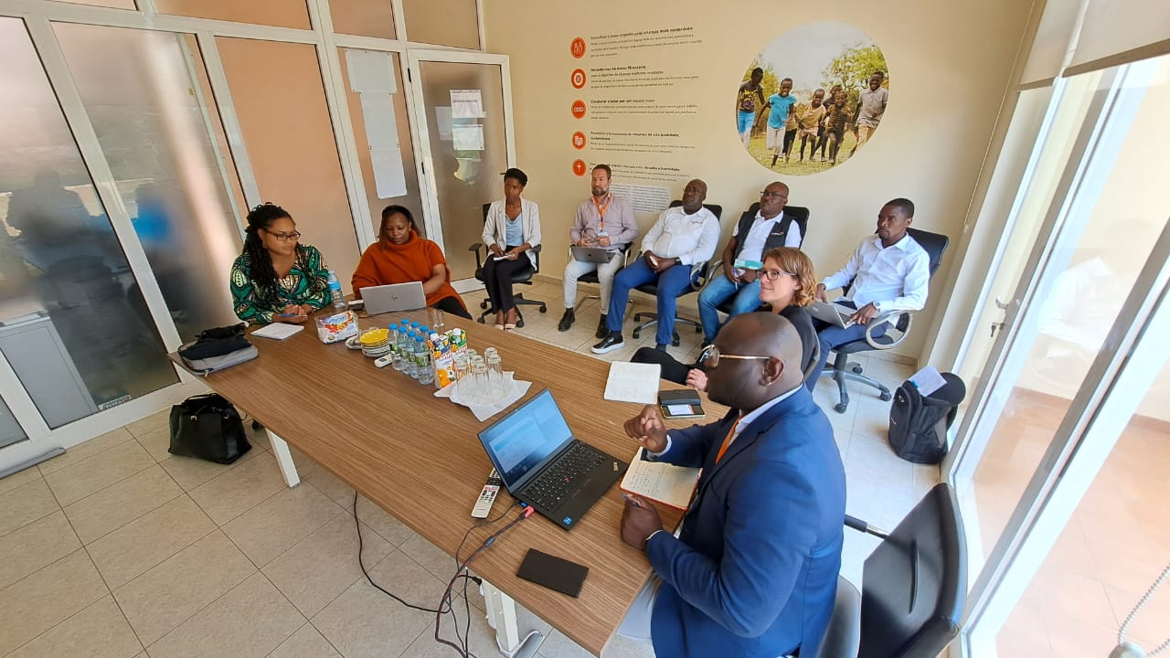 Representatives from Global Fund at World Vision Angola's office