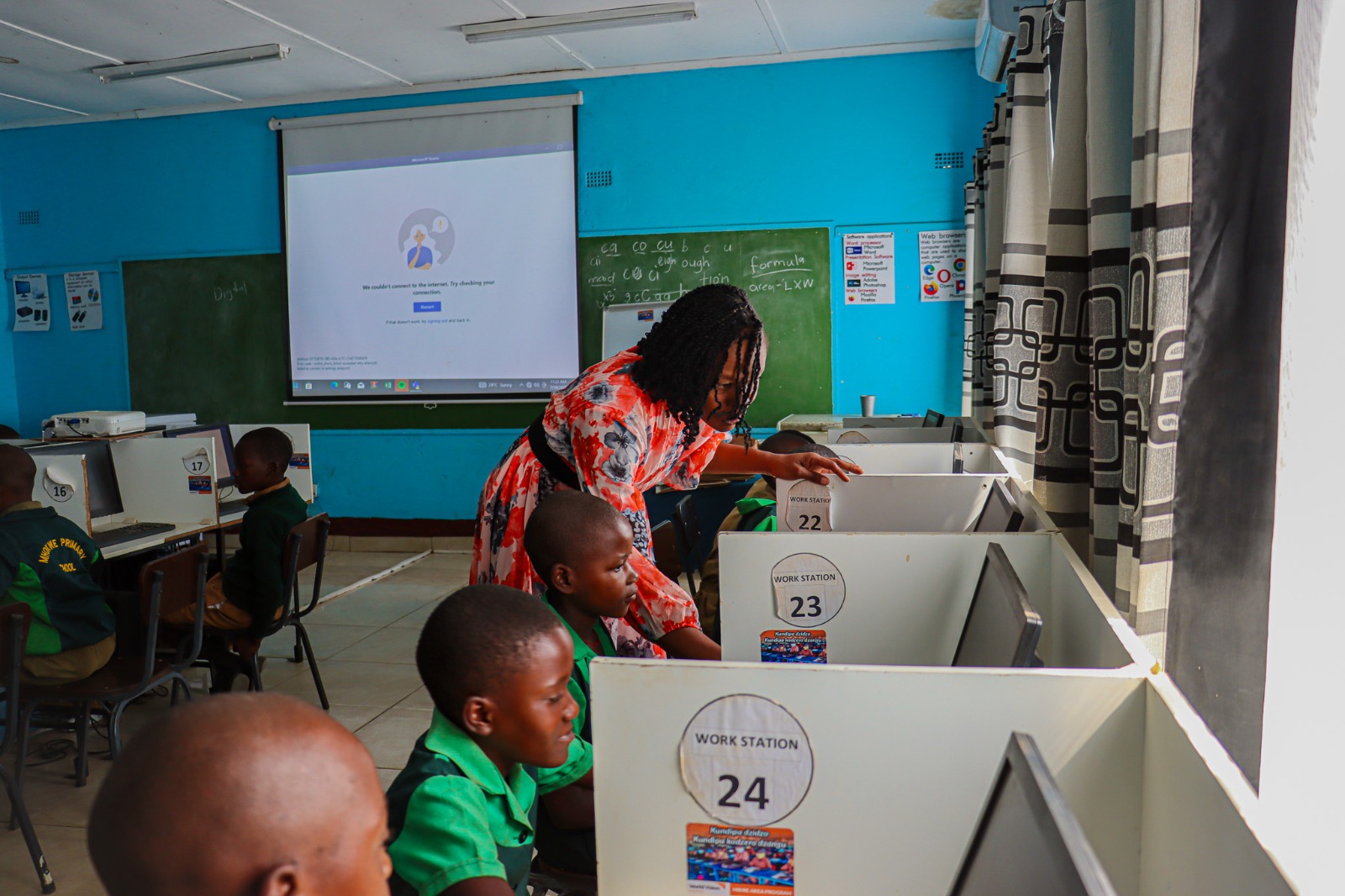 Mrs. Dumba conducting her ICT lesson