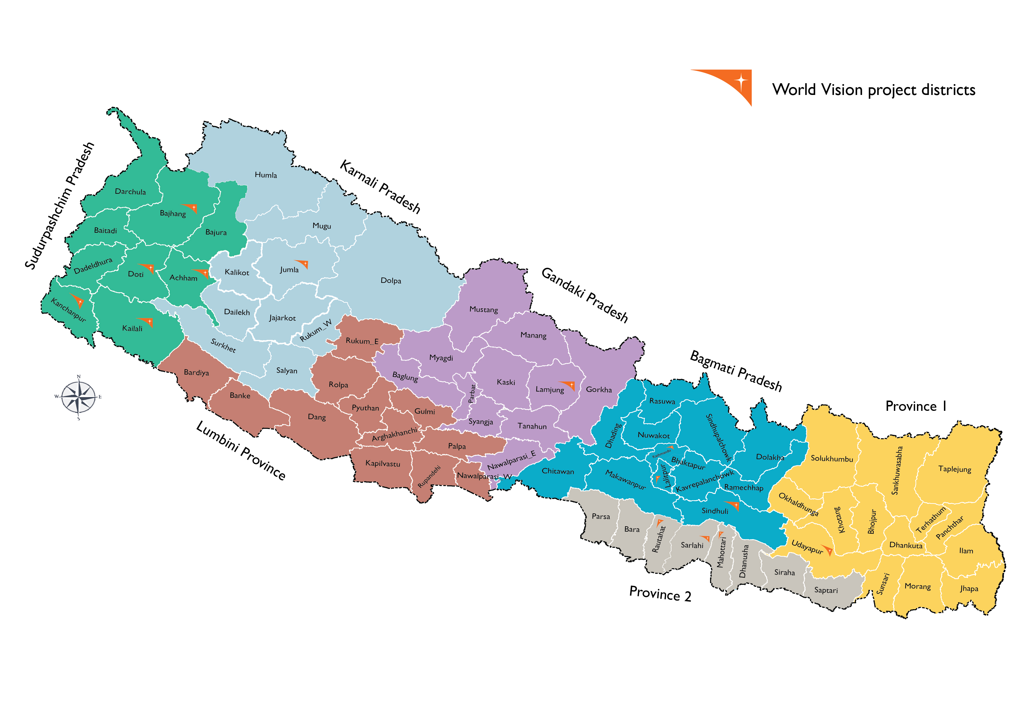 WVI Nepal working areas