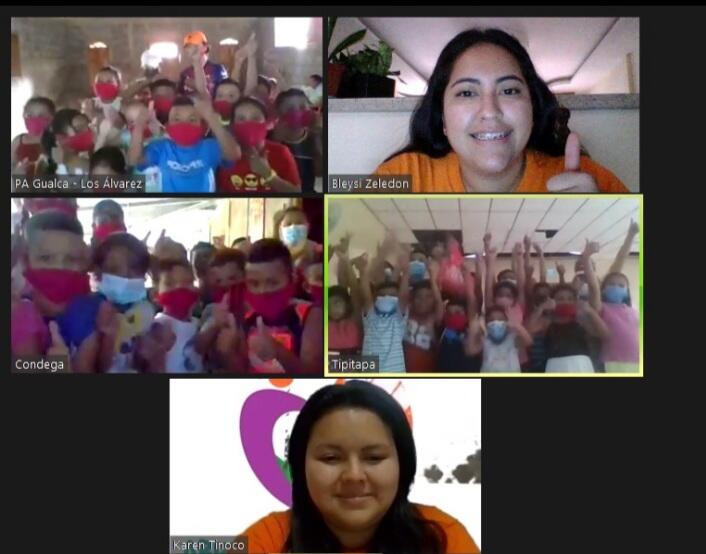 youth leaders on video conference from Nicaragua