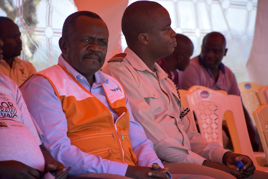 Moses Chepkonga, the Manager for World Vision's Kenya Big Dream Project in Kenya during the launch of the Kongor Accelerated Learning Programme in Baringo County, Kenya.