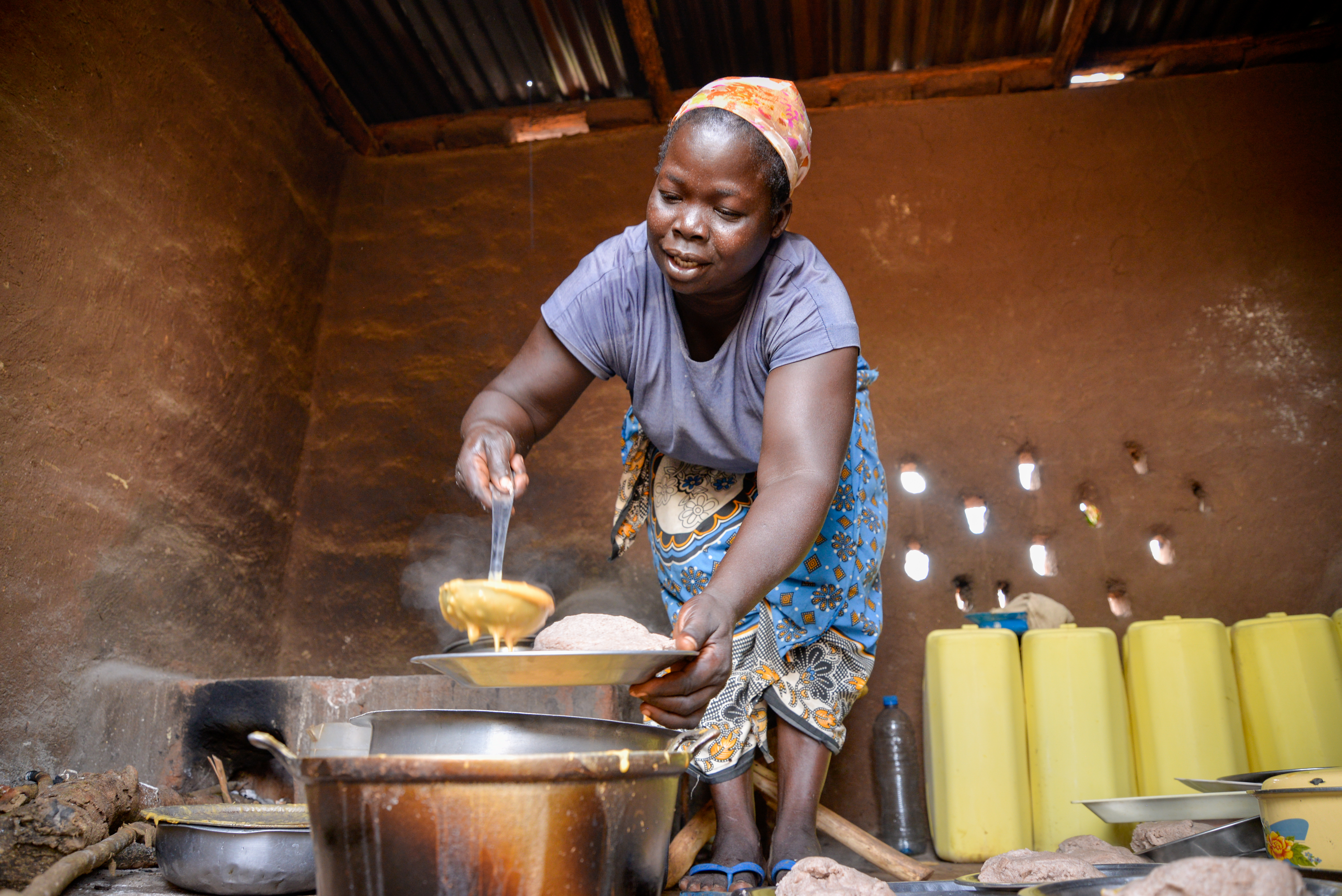 For Lunch, everyone is served on their own plate