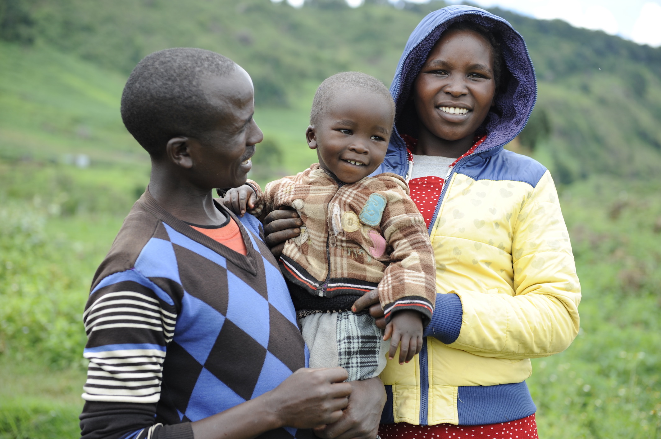 Rashford (centre) enjoys his childhood as a result of being loved and care for by both his mother and father. ©World Vision Photo/Dickson Kahindi.