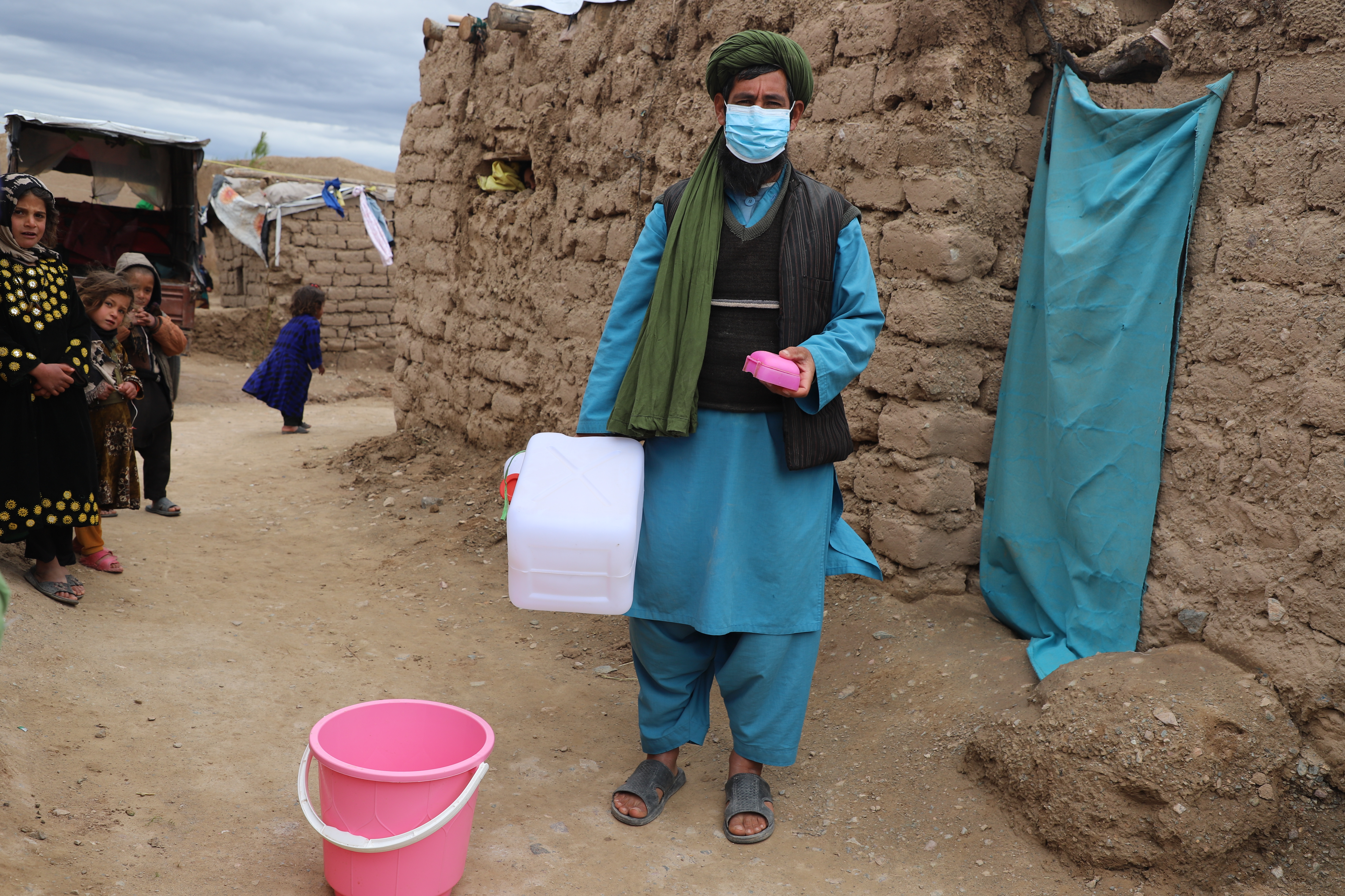 Arif's father received hygiene kits