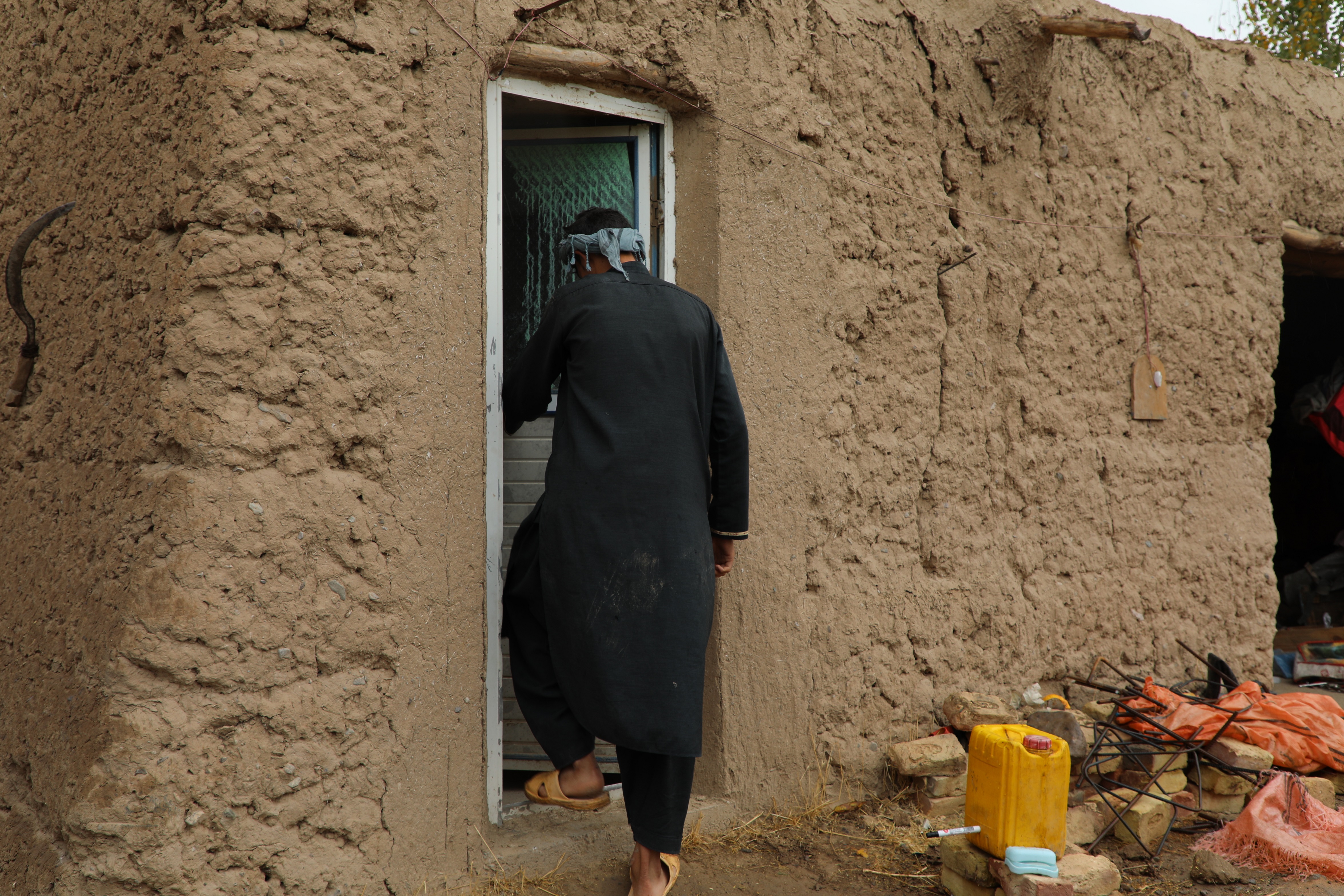 Nasim is using local latrine.