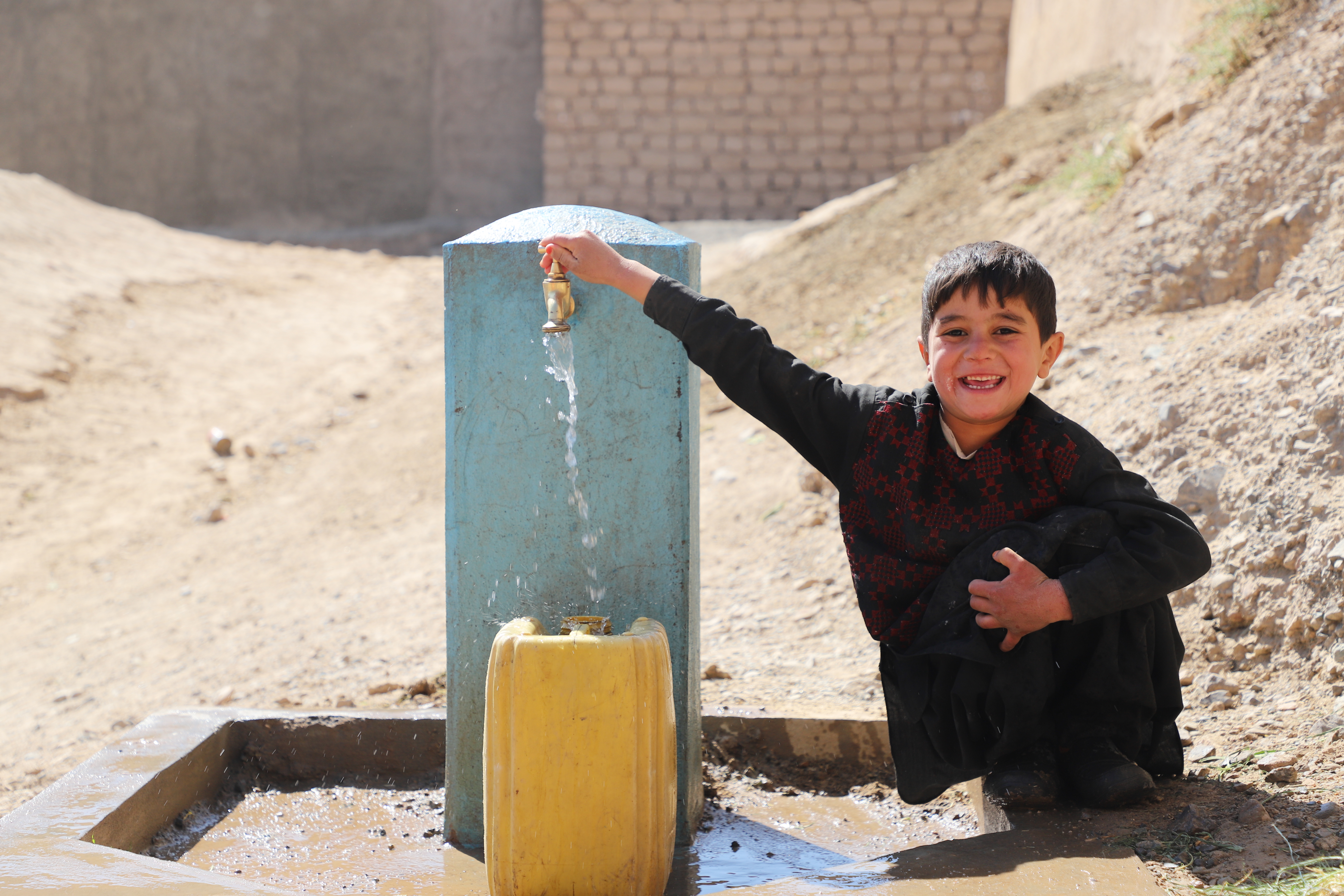 Haroon is fetching water.