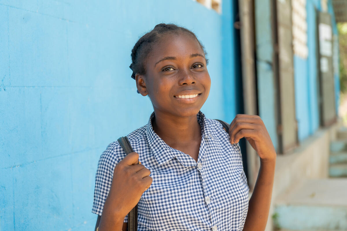 teen girl smiles for the camera