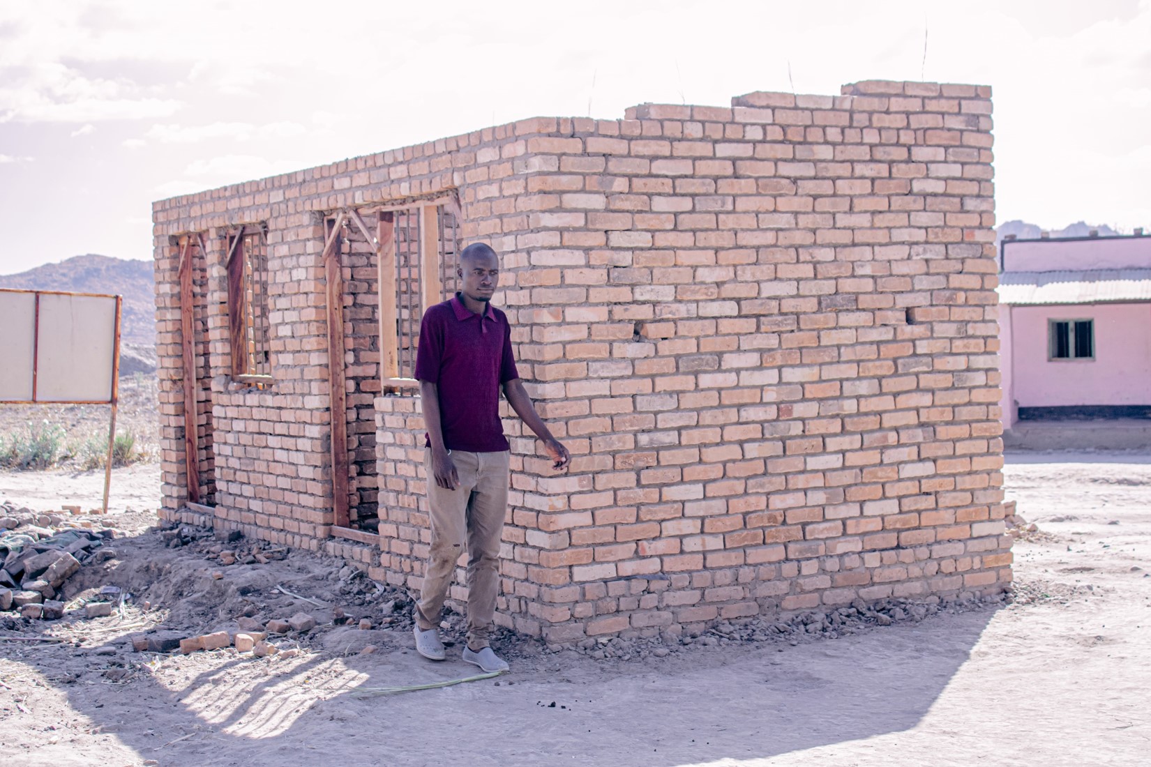 Soft's shop under construction at Malindi Trading Centre.