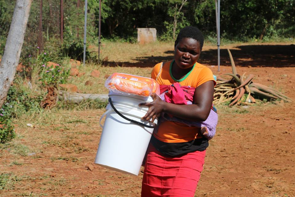 Distribution of sanitary ware to women affected by the Cyclone