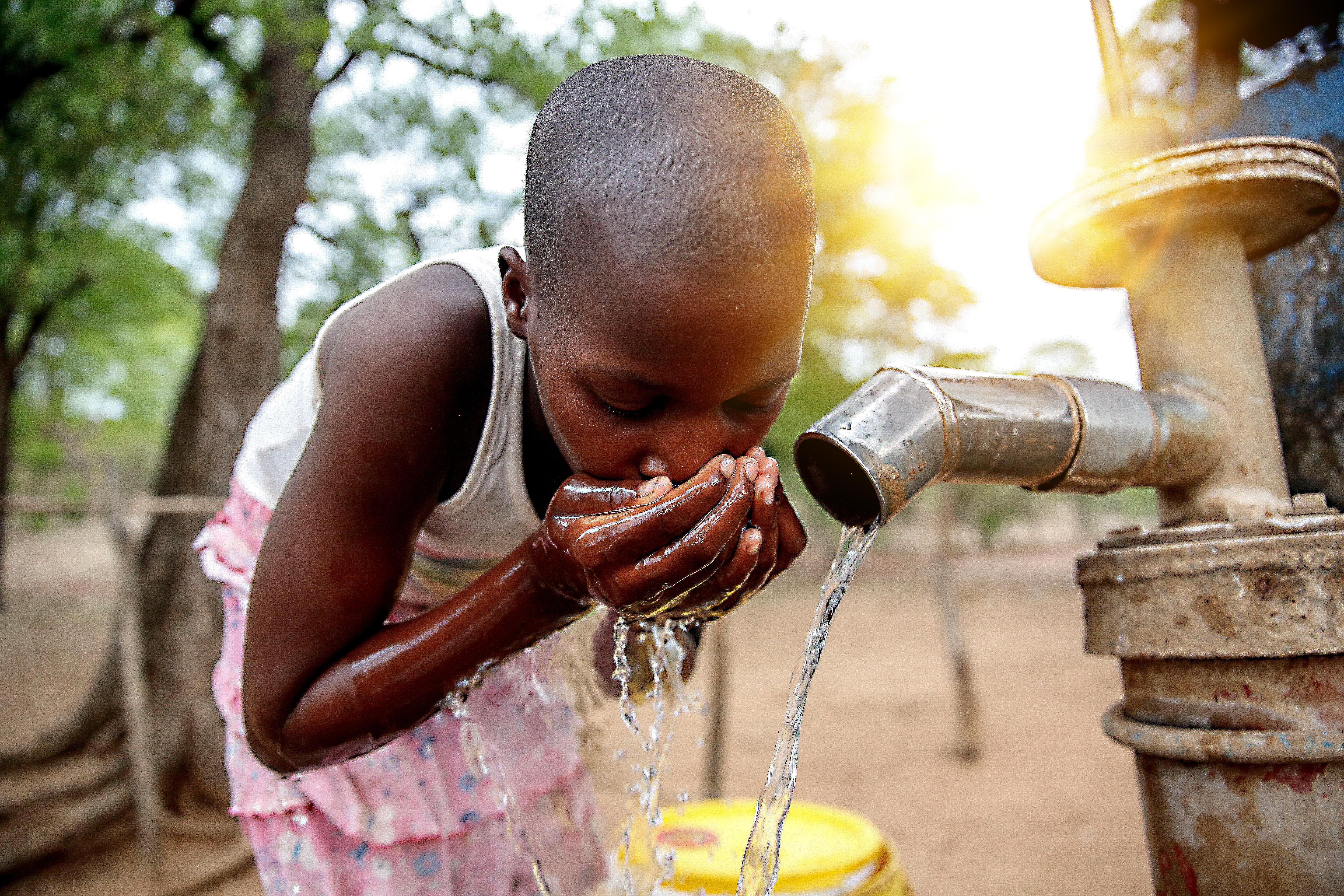 girl drinking water