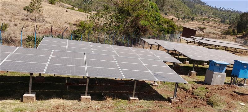 Solar panels bring clean energy to rural communities, powering progress and sustainability.