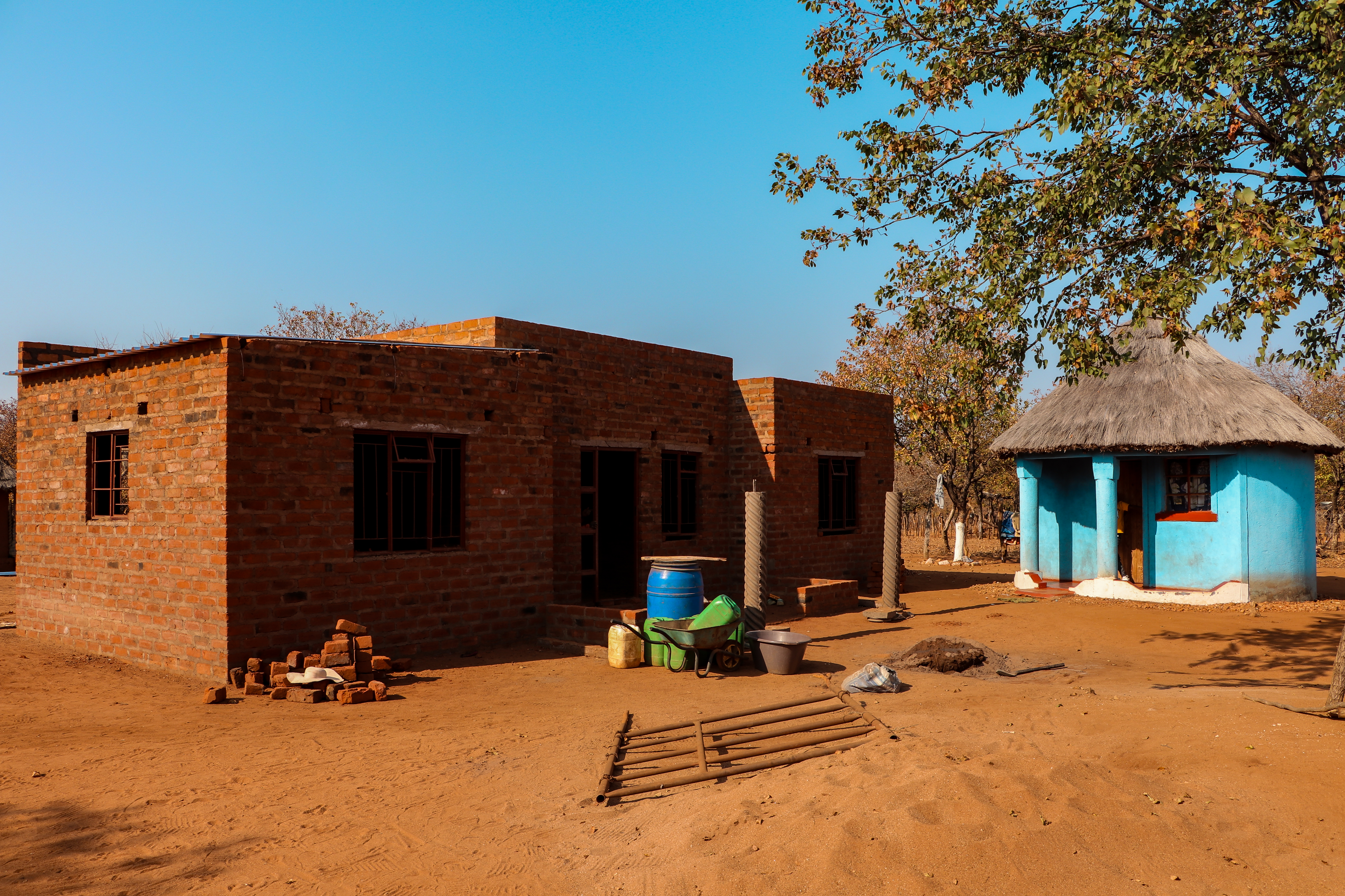  These are the two houses that Sydney has built to provide a safe and comfortable home for himself and his family.
