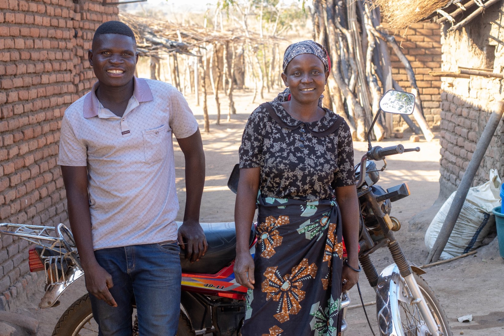 Milca: Proceeds from our farming business has enabled us to buy this motorcycle.