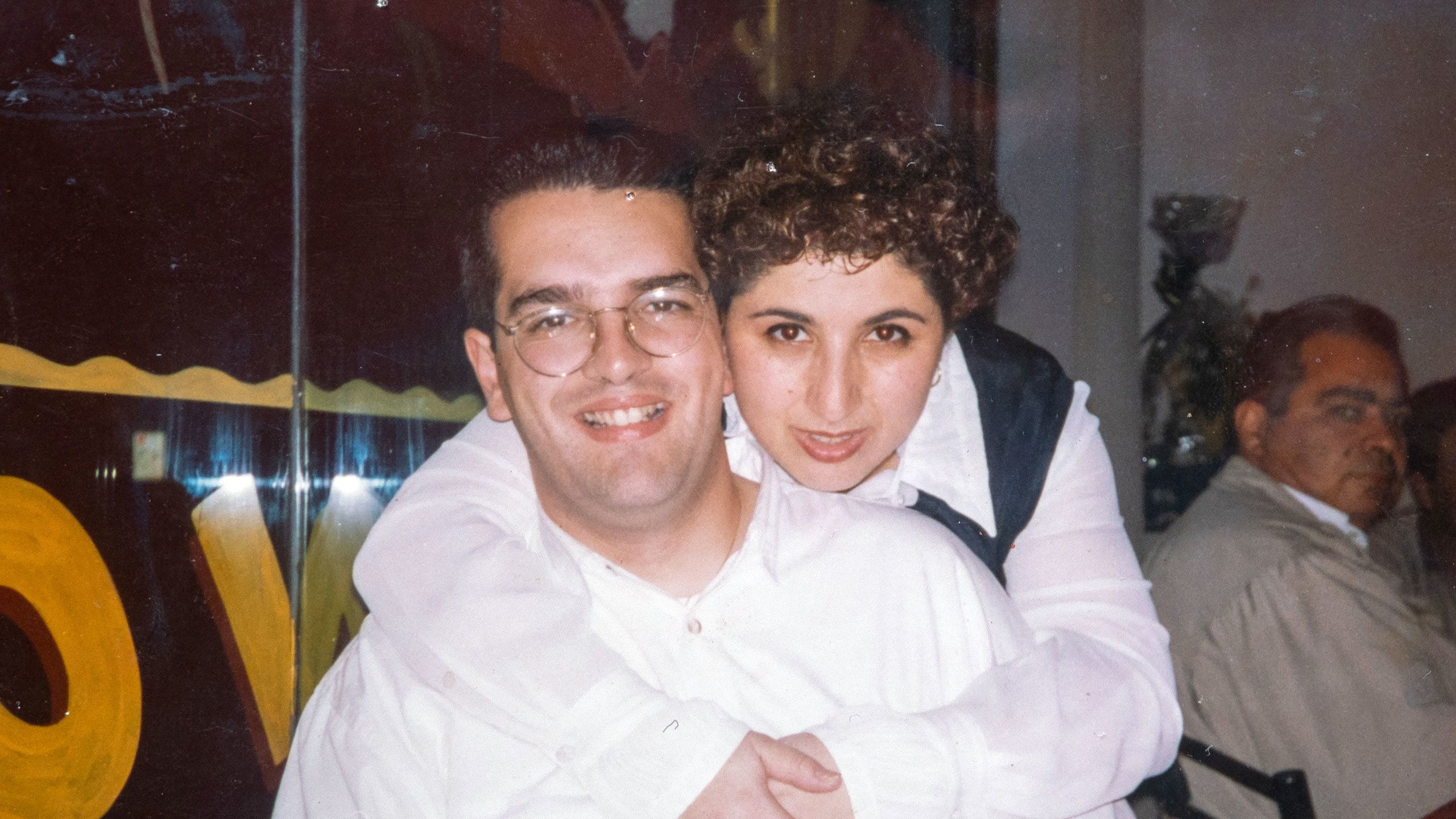 alt="Nancy's sponsor, Georgie, with her husband">