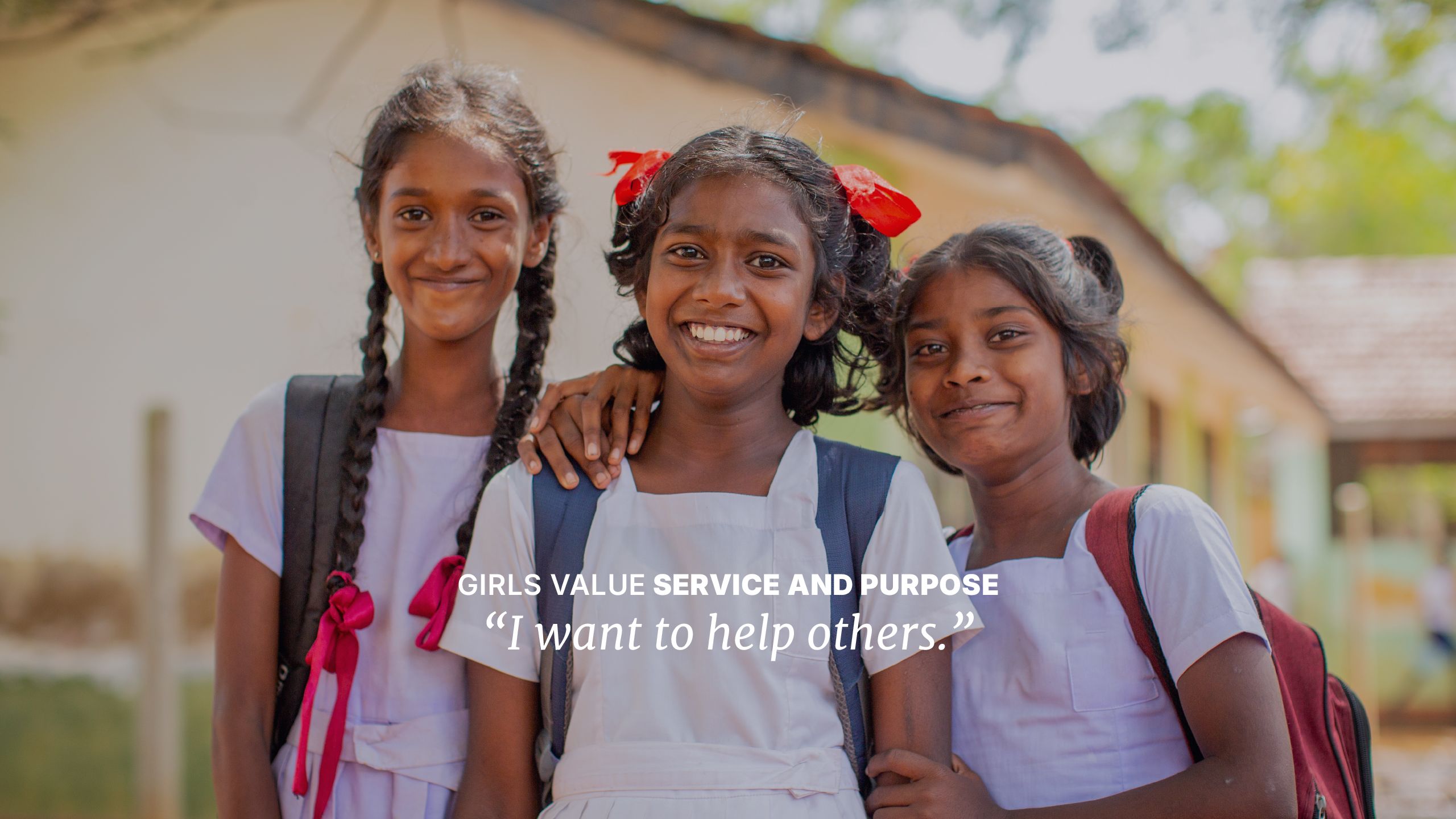 Girls value service and purpose