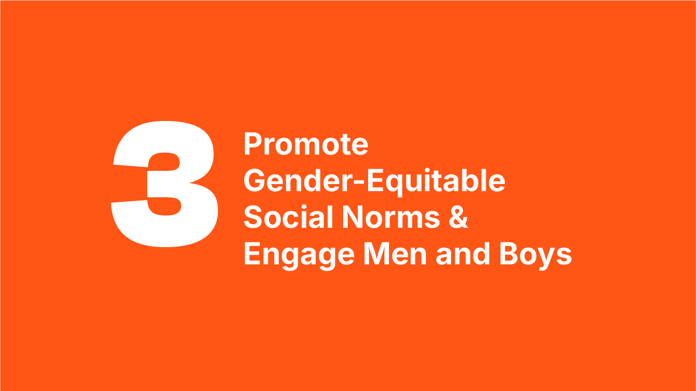 Promote gender-equitable social norms & engage men and boys