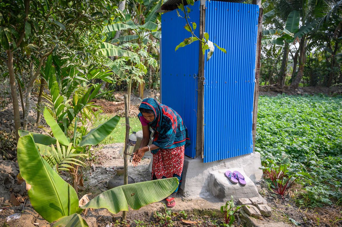 Shamoli and her family have a hygenic new latrine and wash station they can use now, thanks to help from World Vision.
