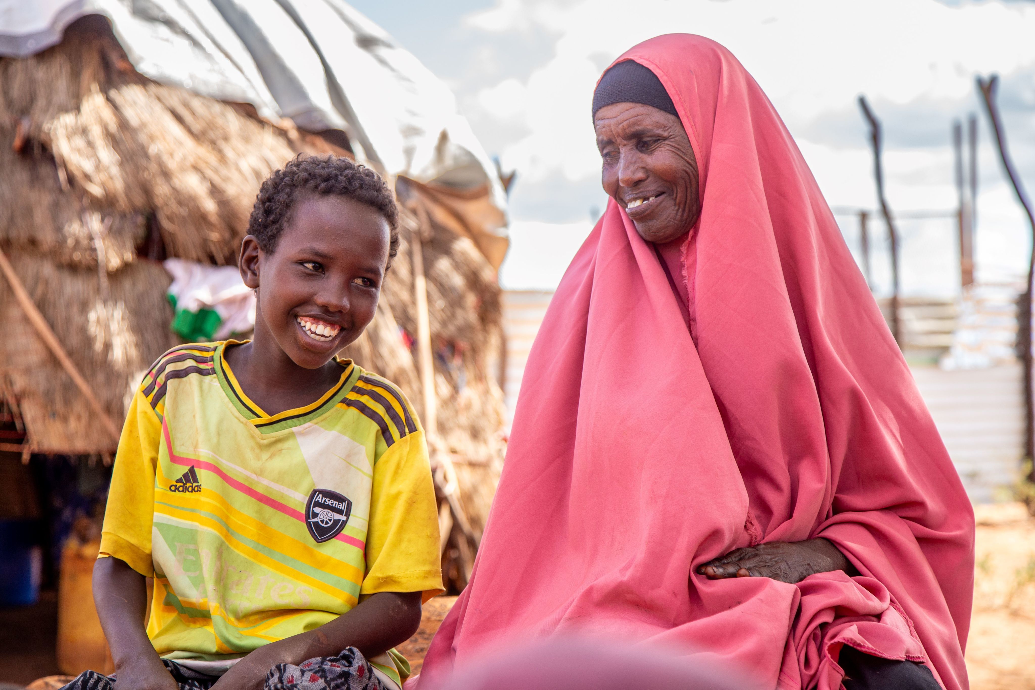 Abdifatah with his grandmother