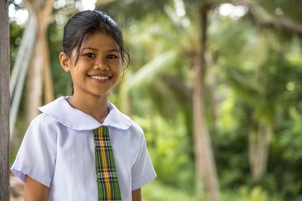 Mary, a student in Philippines enjoys access to clean water