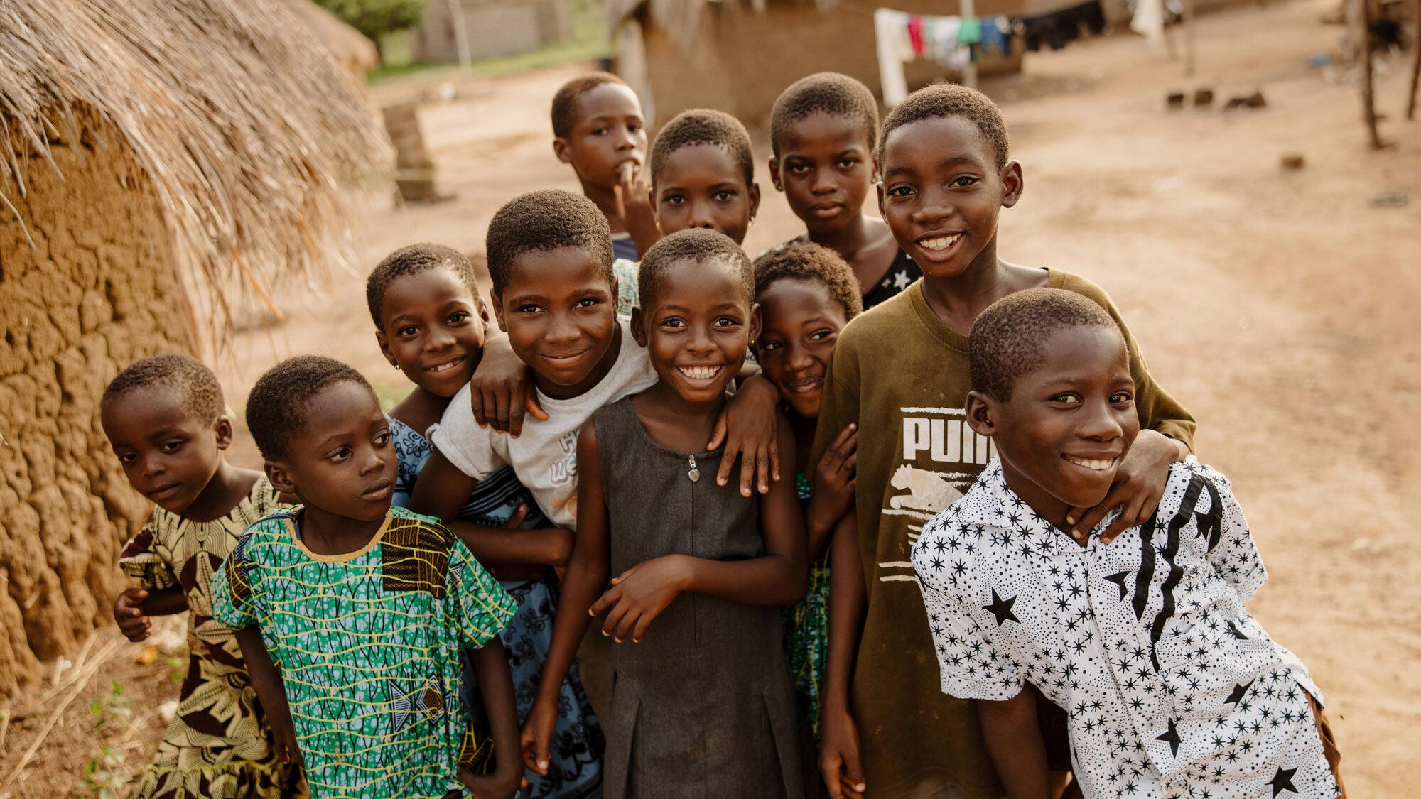Group of smiling children in Ghana