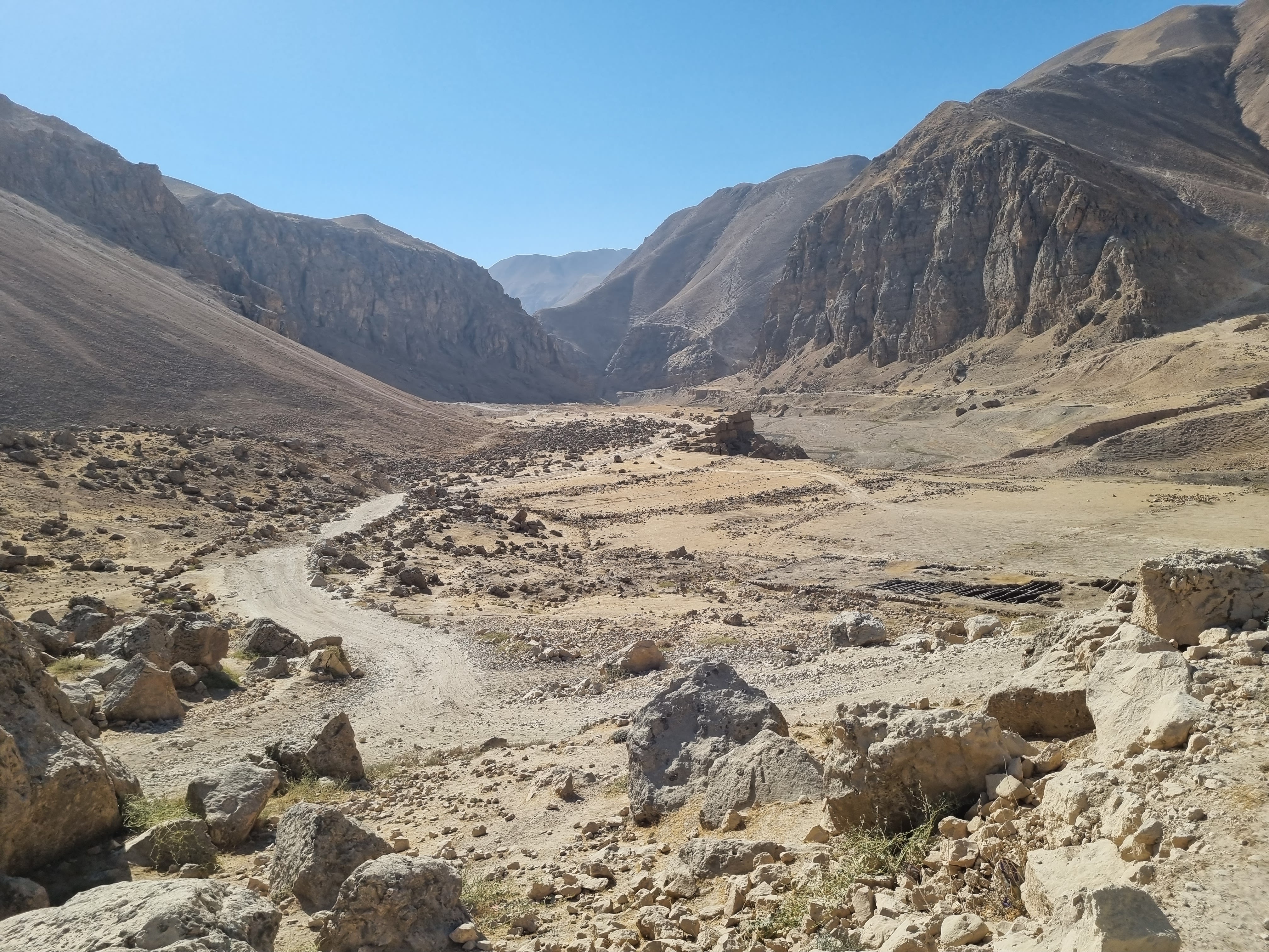 A dry, mountainous landscape.