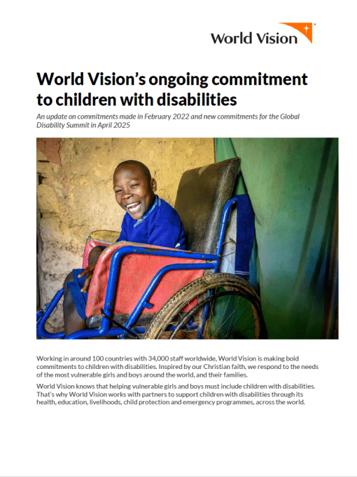 World Vision’s ongoing commitment to children with disabilities