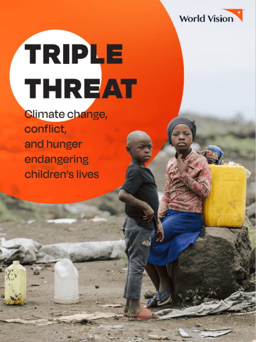 Triple Threat: Climate Change, Conflict and Hunger endangering children's lives_report cover