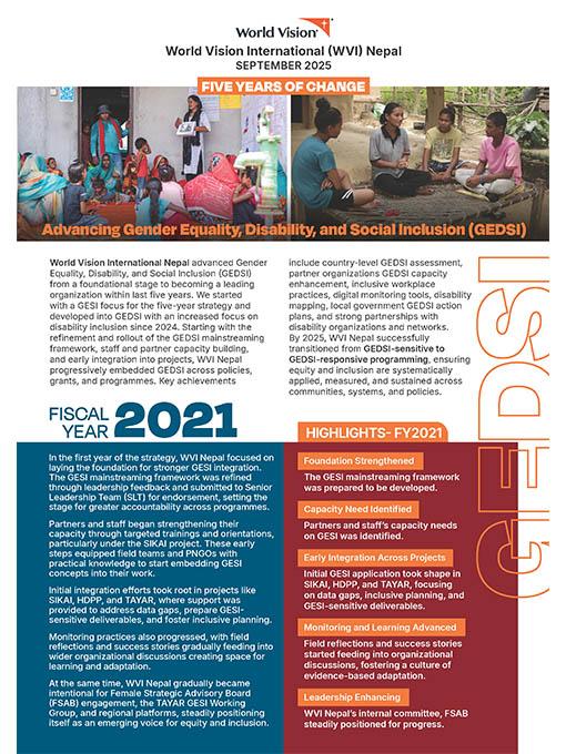 GEDSI Briefing FY21 to FY25 Cover image