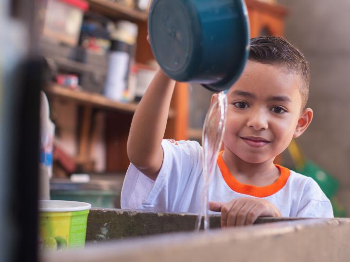 Michael, a 6-year-old boy in El Salvador, says that what brings him the most happiness is water.