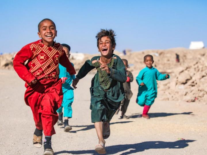 Children Running and Laughing