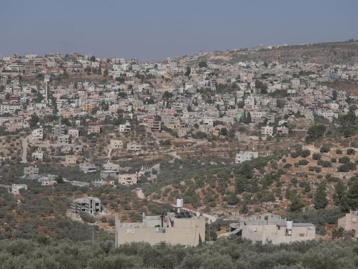 Overview of city in West Bank after conflict