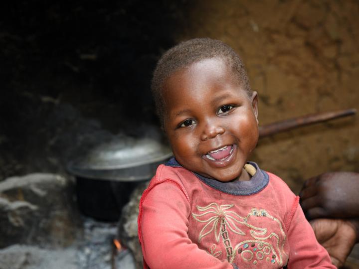 African toddler smiling