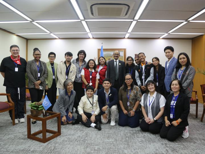 Nine children and youth joined the closed-door meeting with Kamal Kishore, the Special Representative of the United Nations Secretary-General (SRSG) for DRR.