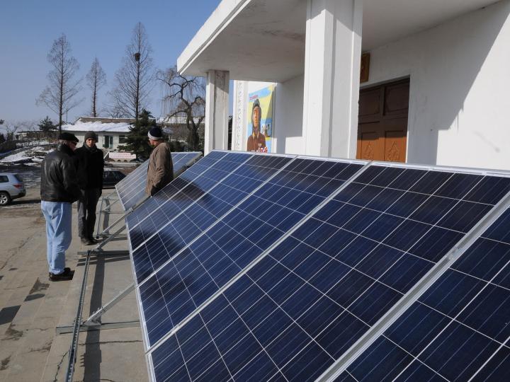 World Vision provided these solar panels to the Oiso community, Kaechon County, South Pyongan Province.