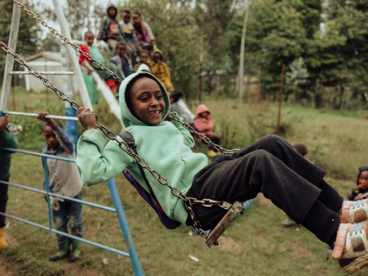 kids at the playground playing