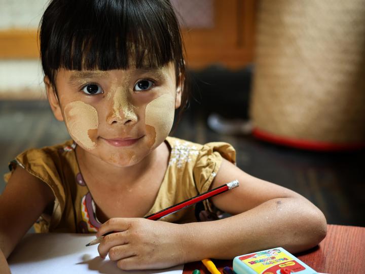 A child studying