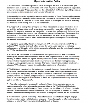 Open Information Policy cover