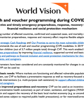 Cash and voucher programming during COVID-19 page