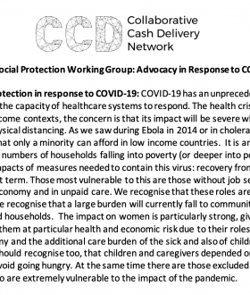 CCD Social Protection Working Group: Advocacy in Response to COVID-19