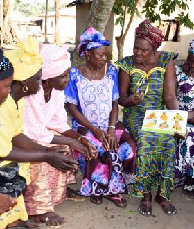 Mamanieva Grandmother Esther with grandmothers in Sierra Leone