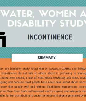 Water, women and disability study - incontinence 