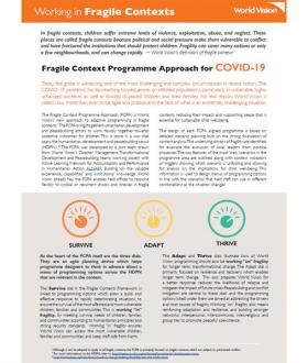 Working in fragil contexts amidst COVID-19