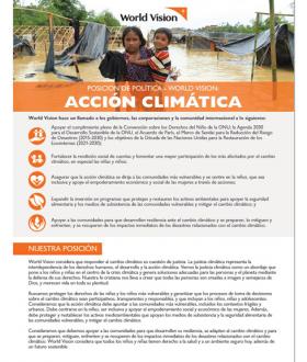 Climate Action: World Vision's Policy Position - Summary- Spanish